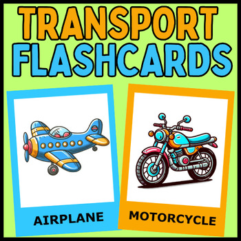 Preview of Vibrant Transportation Flashcards for Kids – 20 Fun Vehicles