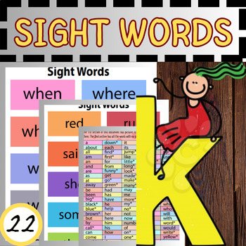 Preview of Vibrant Visionaries: Interactive Sight Words Worksheets for Kids PDF