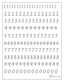 Preview of Vic Modern Cursive NumberTracing Sheet (Freebie) Distance Learning