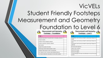 Preview of VicVELs Child Friendly Measurement and Geometry Footsteps Foundation to Level 6