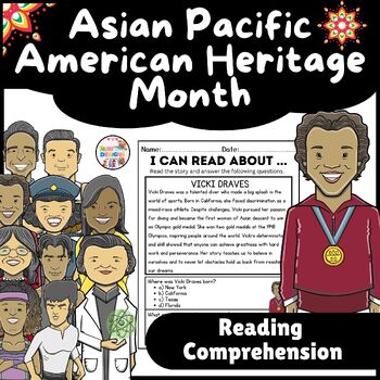 Preview of Vicki Draves Reading Comprehension / Asian Pacific American Heritage Month