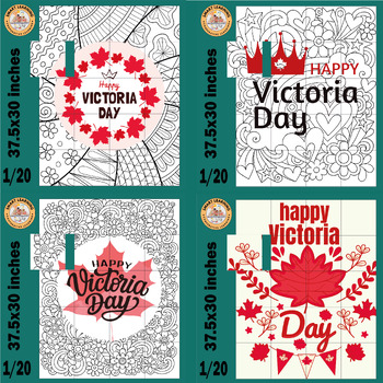 Preview of Victoria Day Activities Bulletin Board Coloring Pages Craft  Poster Bundle