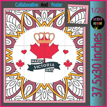 Preview of Victoria Day Collaborative Bulletin Board Canada Day Coloring Pages Craft Poster