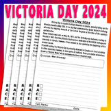 Victoria Day RACE Strategy Worksheets, Canada Day Reading 