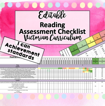 Preview of Victorian Curriculum ENGLISH READING P-6 Assessment Tracker checklist!! EDITABLE