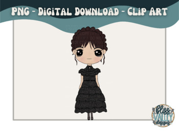 Preview of Victorian Girl Wednesday PNG Clipart 300DPI