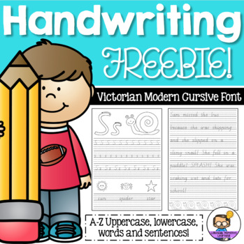 Preview of Vic Modern Cursive Handwriting Practice Sheets Letter Aa FREEBIE