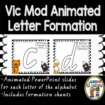Preview of Victorian Modern Cursive Letter formation Powerpoint animations with rhymes
