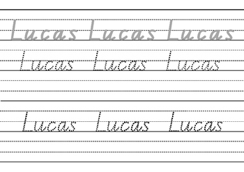 Victorian Modern Cursive name practise - Lucas by Katie Healy | TpT