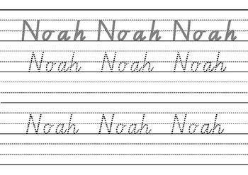 Victorian Modern Cursive name practise - Noah by Katie Healy | TpT