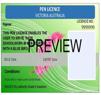 Preview of Victorian 'Pen Licence'