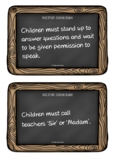 Victorian School Rules on Chalkboard/Blackboard Slates