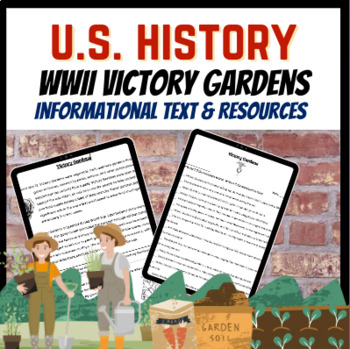 Preview of Victory Garden World War II Reading with Worksheets U.S. History Agriculture