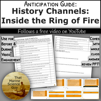Preview of Video Anticipation Guide: The Ring of Fire for Marine Geology & Plate Boundaries