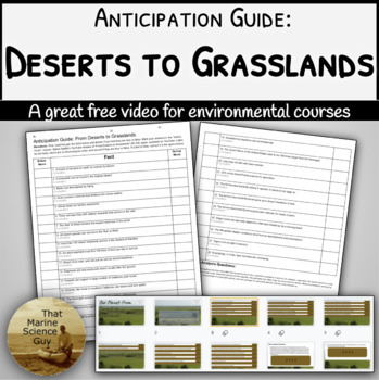 Preview of Video Anticipation Guide: Deserts to Grasslands (free online video) w/Keys