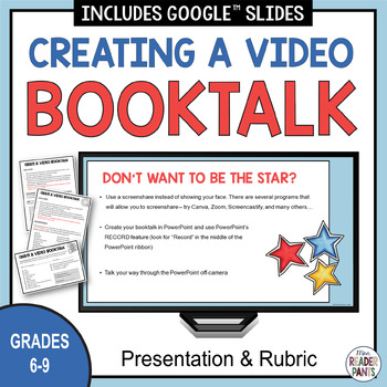 Preview of Video Book Talk Project - Middle School Library Lesson - Reading Log Alternative