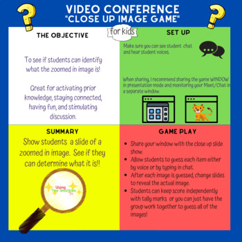 Video Conference Close Up Image Game For Distance Learning Tpt