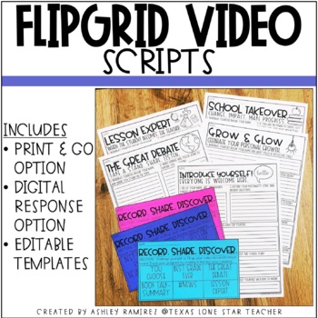 Preview of Flipgrid Scripts (PRINT & DIGITAL)