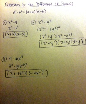 Preview of Video: Extensions to the Difference of Squares (Algebra 2)