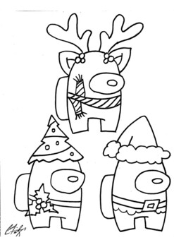 860 Coloring Pages Among Us Christmas  Best Free