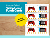 Video Game Behavior Punch Cards, Classroom Management, Pos