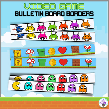 Preview of Video Game Bulletin board borders- back to school decor