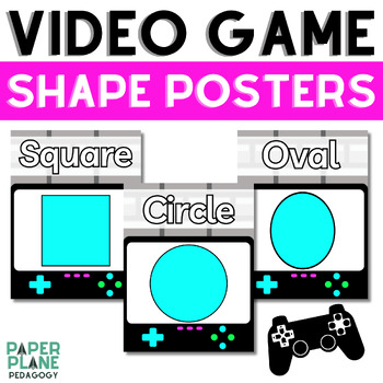 Preview of Video Game Classroom Decor | Shape Posters (2D and 3D Shapes)