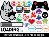 Video Game Gamer Gaming Symbols Clipart Download AI PDF SV