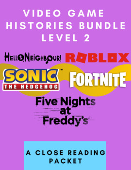 Preview of Video Game Histories Level 2 Close Reading Bundle