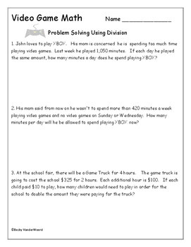 Video Game Math By Realistic Creative Teaching | Tpt