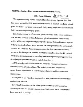 Compare and contrast essay video games