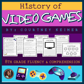 Preview of Video Games History Fluency & Comprehension {Grade 8}
