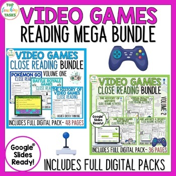 Preview of Video Games Reading Comprehension Bundle Volume One and Two