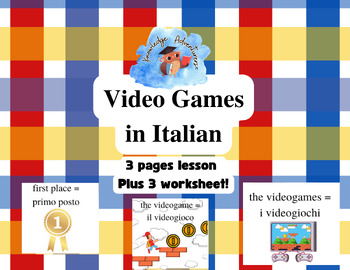 Preview of Video Game Vocabulary in Italian