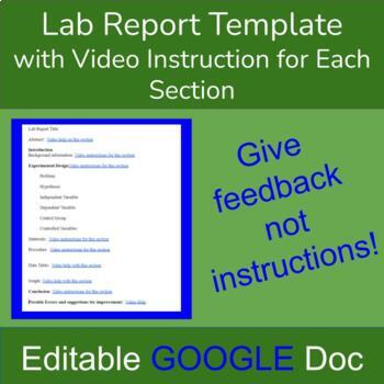 Preview of Video Instructions for each section of a lab report