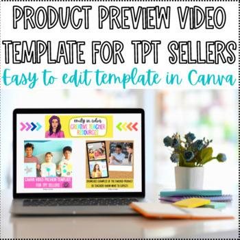 Preview of Video Preview Mockup For TPT Sellers Editable Canva Video Template