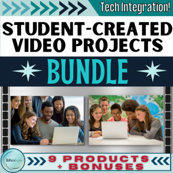 Preview of Video Project PBL Templates, Rubrics, Resources Teacher PD & Certificate BUNDLE