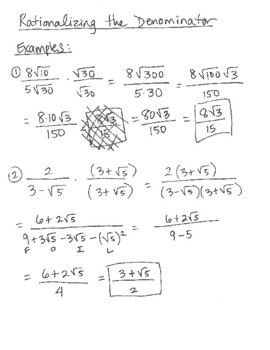 Preview of Video: Rationalizing the Denominator (Algebra 2)