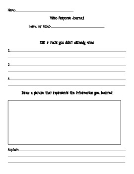 Preview of Video Response Journal