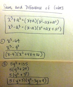 Preview of Video: Sum and Difference of Cubes (Algebra 2)