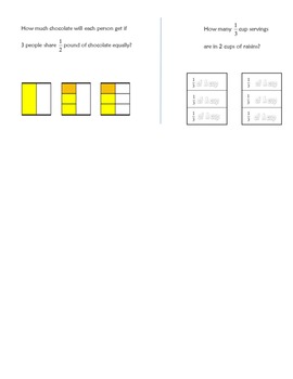 Preview of Video Tutorial 5.NF.7c  Real World Problems Dividing Fractions & Wholes
