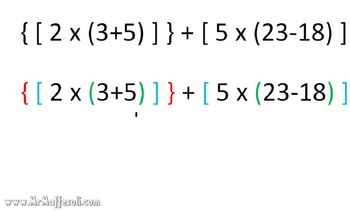 5 grade math tutorial brackets, Tutorial Video or parentheses, 5.OA.1 Use braces