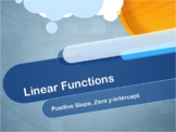 Video Tutorial: Linear Functions: Positive Slope, Zero y-I