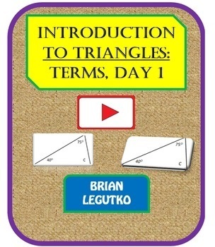 Preview of Video Tutorial & Quiz - Introduction to Triangles : Terms & Sum Theorem , Day 1