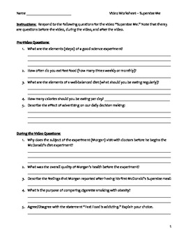 Supersize Me Worksheet - ESL worksheet by Desperate Housewife