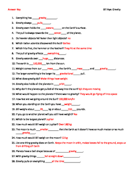 video worksheet movie guide for bill nye gravity by seriously science