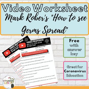 Preview of Video Worksheet for Mark Rober's YouTube video “How to see germs spread.”