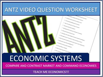 Preview of Video Worksheet to Accompany the Movie Antz Compare the Economic Systems
