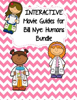 Preview of Video Worksheets (Movie Guides) for Bill Nye - Humans Bundle QR code link