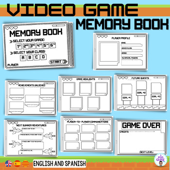 Preview of Memory book Videogame theme 2024 English and Spanish